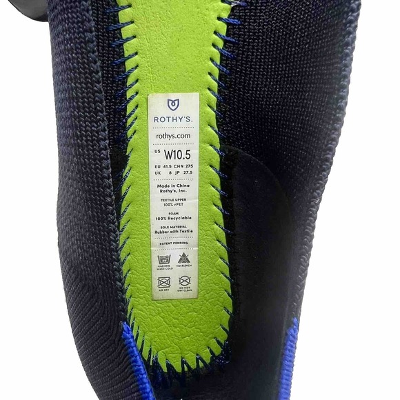 Rothy’s Shoes Women Size 10.5 The Point Poseidon Blue Knit Pointed Toe Flats - Picture 7 of 7